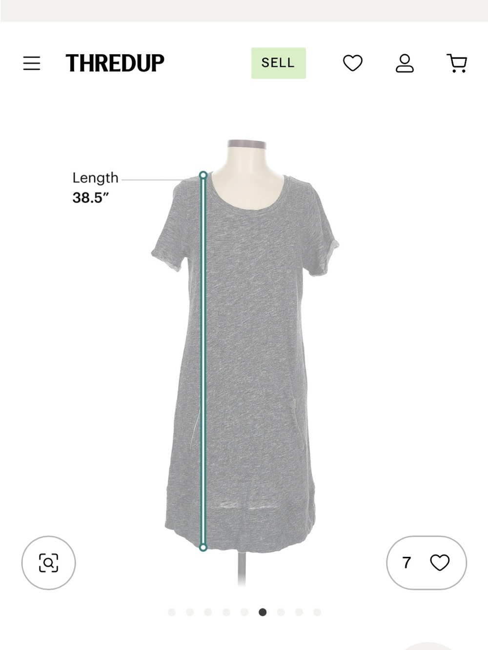 Lou & Grey Heather Charcoal Short Sleeve Tunic - Picture 5 of 9